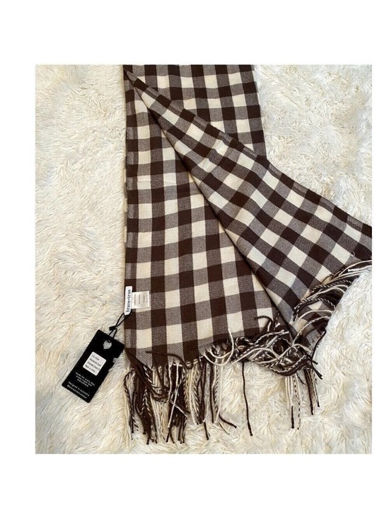 brave + true Accessories - Brave + True Woodlands Brown & White Plaid Scarf - Size OS (NWT)